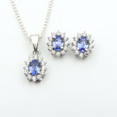 925 Solid Silver TANZANITE Jewellery Set | Certificate Included | Trending Now