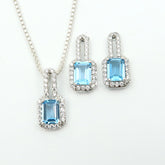 Made to Impress | Earth-Mined SWISS BLUE TOPAZ 925 Grade Silver Jewellery Royal Set