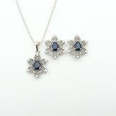 Certification Provided | 925 Silver Sapphire Jewellery Set | Handpicked Gemstones