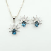 Assured Free Jewellery | LONDON BLUE TOPAZ 925 Silver Jewellery Set | Customer Favorite