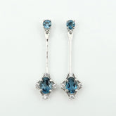 Premium Grade LONDON BLUE TOPAZ 925 Silver Earrings | Free Elegant Packaging