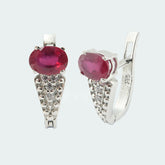 A gr8onyou Original | 925 Silver Everyday Wear RUBY Earrings | Free Assured Gift