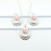 PINK OPAL Solid Sterling Silver Celtic Design Jewellery Set | Earth-Mined Gemstones