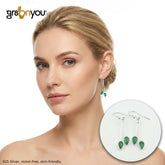 Genuine Drop EMERALD Sterling Silver Earrings 4 Grams | 925 Stamp of Quality