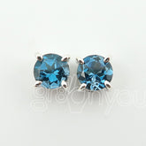 Natural LONDON BLUE TOPAZ Pure 925 Silver Earrings | With Authenticity Certificate