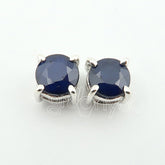 AAA Grade SAPPHIRE 925 Pure Silver Earrings Jewellery | Strong Prong Stone Setting