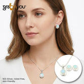 Wrapped for Gifting | Natural ETHIOPIAN OPAL 925 Silver Jewellery Set | Sustainable Materials