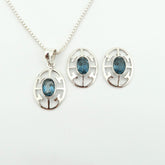 Sterling Silver Genuine LONDON BLUE TOPAZ Jewellery Set | Gift Boxed for Anniversary