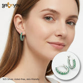 Creolen aus 925er Silber mit SMARAGD aus ethischer Gewinnung für Teenager-Mädchen | Passt zu jeder Stimmung