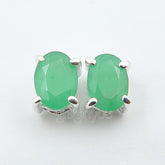 Sterling Silver Real EMERALD Earrings | Gift Boxed | For Valentine's Day