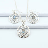 Authentic Silver Rare LABRADORITE Earrings-Pendant Set | Now with Free Gift