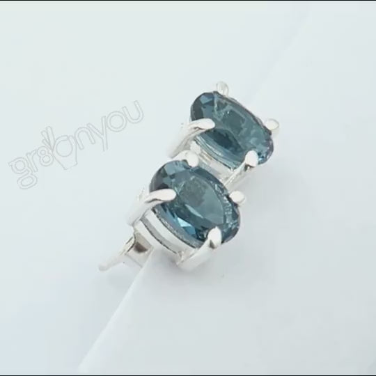 Silver Genuine LONDON BLUE TOPAZ Prong Studs | Built for Daily Wear