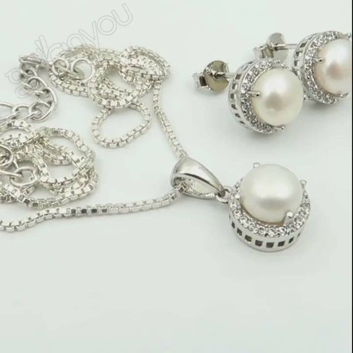 AAA Grade PEARL | 925 Sterling Silver Jewellery Set | Long-Lasting Construction