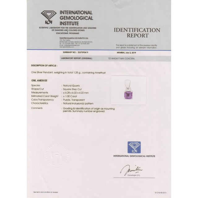 IGI Certified Gemstone