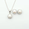 Natural Pearl 925 Sterling Silver Earrings-Pendant Jewelry Set – With Silver Box Chain