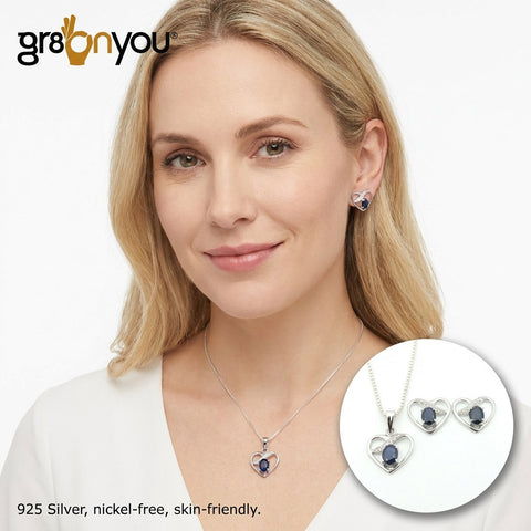 Premium 925 Silver AAA Grade Genuine SAPPHIRE Jewellery Set | Comfort-Fit Jewellery