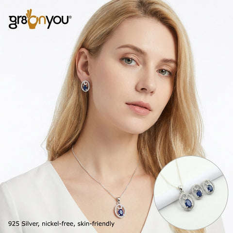 Artisan-Made Perfection | Real Blue SAPPHIRE 925 Pure Sterling Silver Jewellery Set