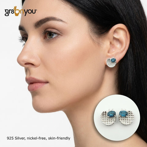 From the House of gr8onyou | Authentic 925 Silver AAA Grade LONDON BLUE TOPAZ Studs