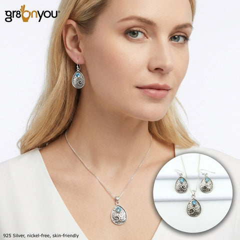 AAA Grade SWISS BLUE TOPAZ | Silver 925 Jewellery Set | Crafted by Skilled Artisans