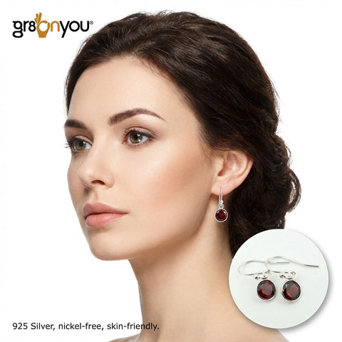 AAA Grade GARNET 925 Solid Silver Women Earrings | Comes in Premium Packaging