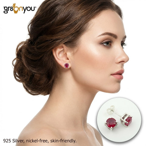 AAA Grade RUBY Authentic 925 Silver Hallmarked Earrings | Ideal for Gifting Moments