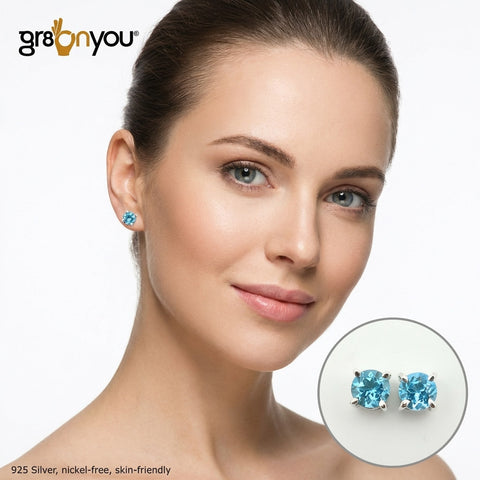 Rare SWISS BLUE TOPAZ Premium 925 Silver Earrings | High-Quality Jewellery Hardware