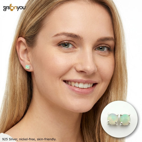 Premium Quality ETHIOPIAN OPAL 925 Hallmarked Silver Earrings | Wrapped for Gifting