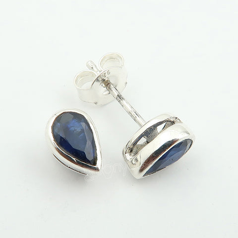 Super Quality Sapphire 925 Sold Silver Stud Earrings Jewellery | September Birthstone
