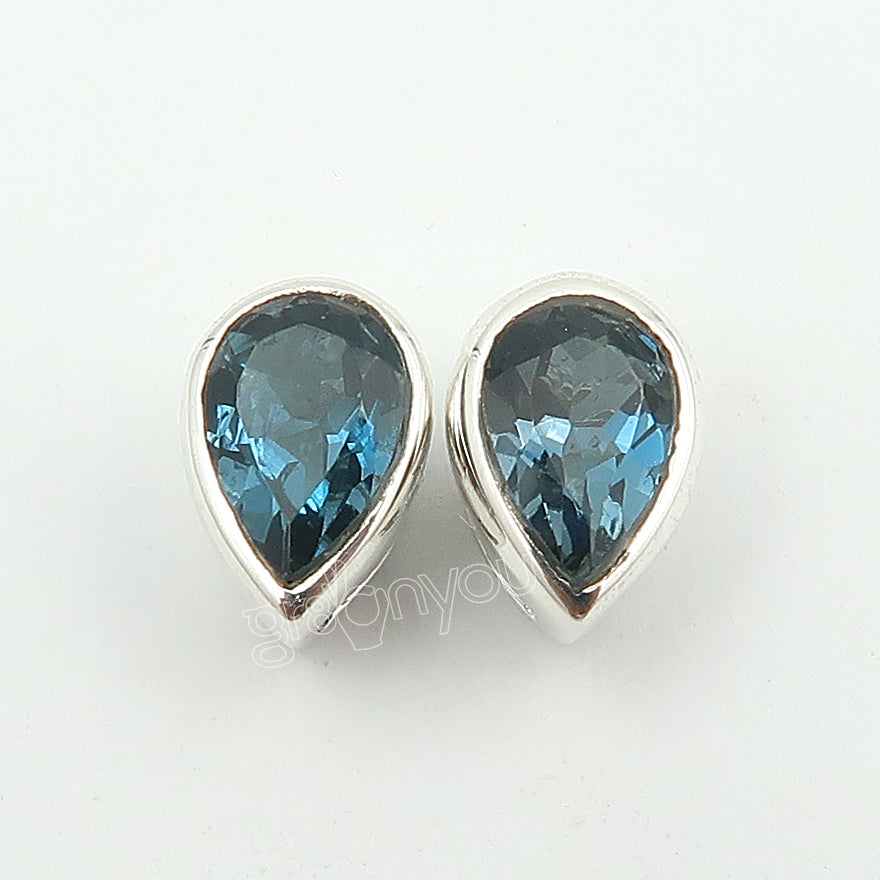 AAA Grade London Blue Topaz 925 Silver Earrings | 1.4 Grams | Earth-Mined Gemstones