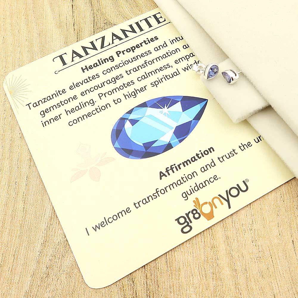 Ethically Sourced Tanzanite Sterling Silver Stud Earrings