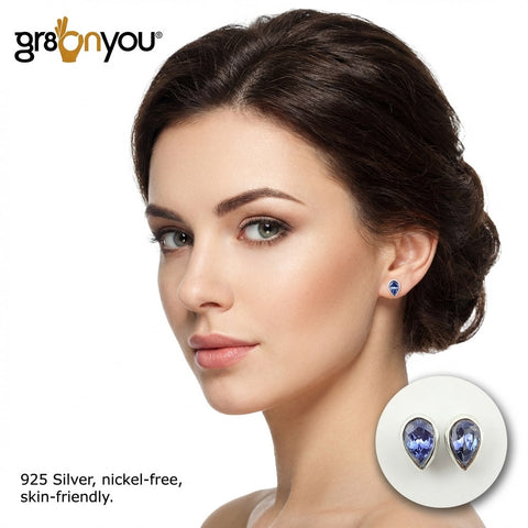 Ethically Sourced TANZANITE Sterling Silver Stud Earrings | Secure Stone Settings