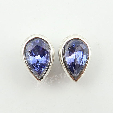Ethically Sourced Tanzanite Sterling Silver Stud Earrings