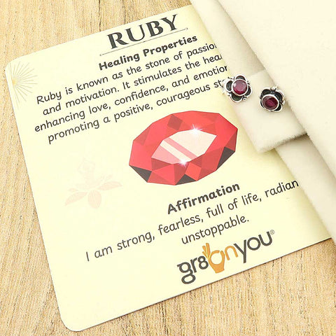 Earth-Mined Ruby Fine Silver Earrings | Comes With Authenticity Certificate