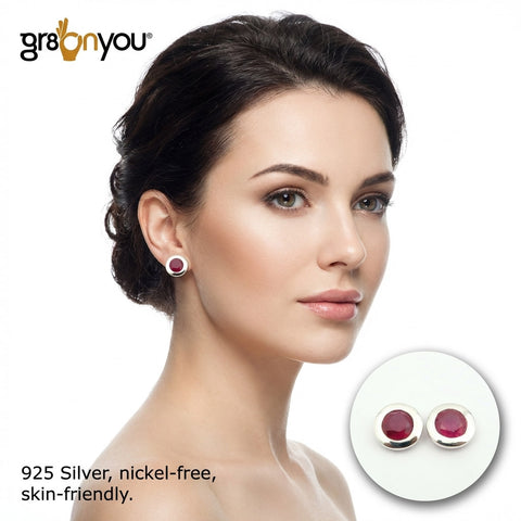 Premium Quality RUBY Pure Silver Earrings | Comes With Detailed Product Tags