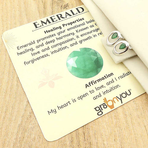 High Quality Emerald Solid Silver Earrings Jewellery | May Birthstone Women Gift