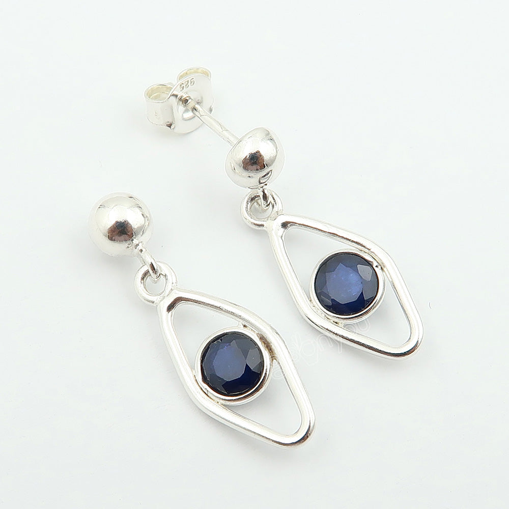 Secure Mounted Sapphire Hallmarked Silver Stud Earrings | From the House of gr8onyou