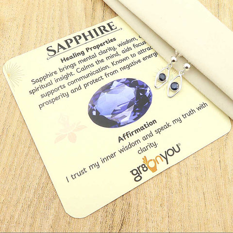 Secure Mounted Sapphire Hallmarked Silver Stud Earrings | From the House of gr8onyou