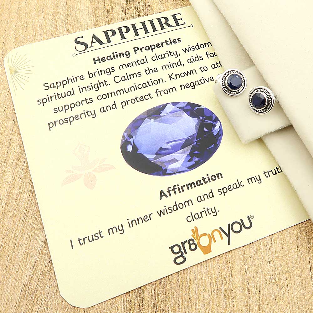 Genuine Sapphire Gemstone Authentic 925 Silver Studs Earrings | Built for Daily Wear