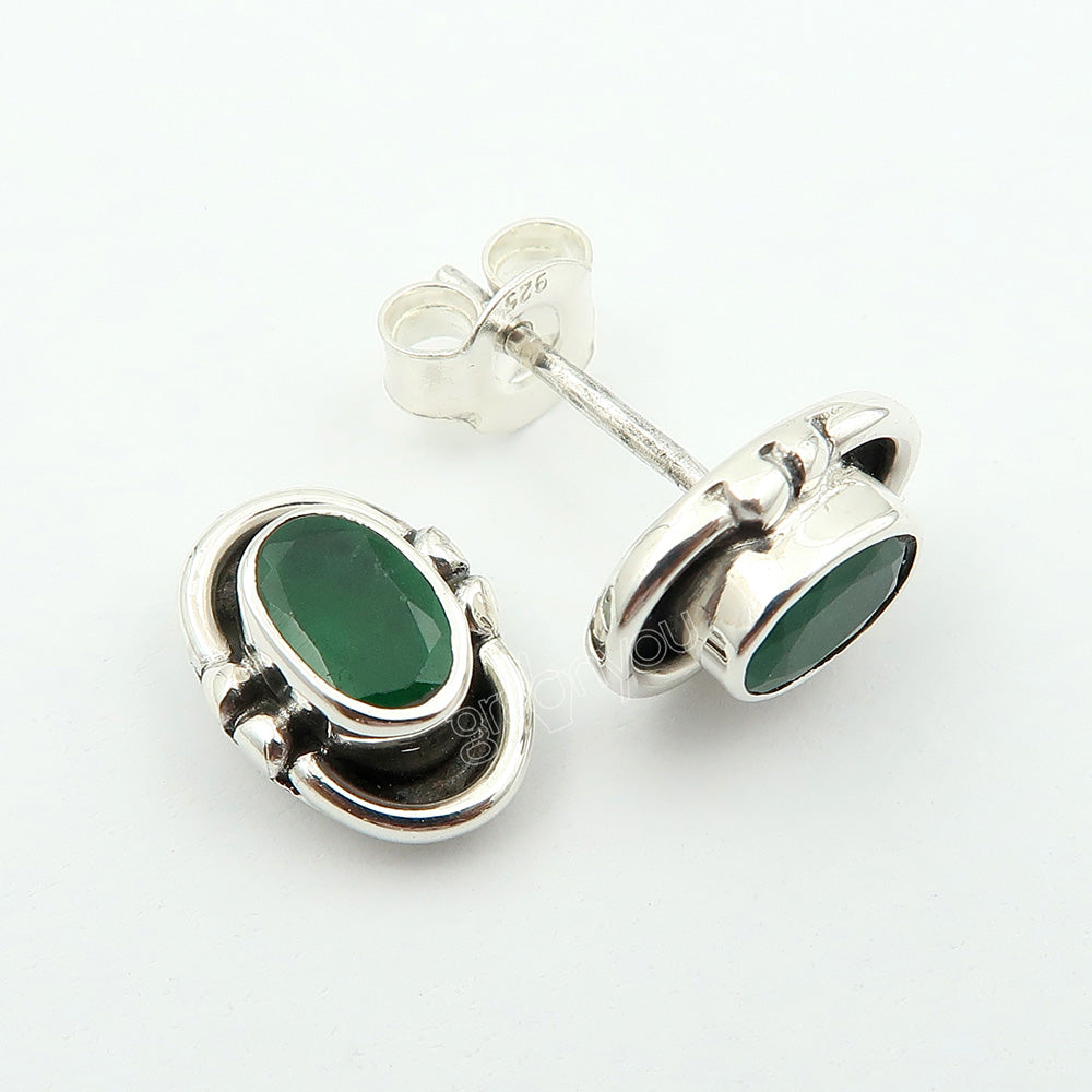 Real 925 Silver Authentic Emerald Earrings | Signature Product by gr8onyou
