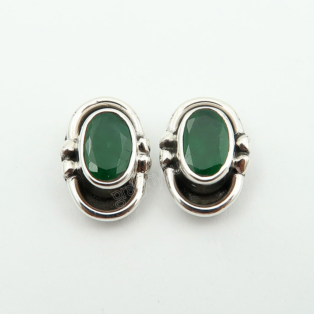 Real 925 Silver Authentic Emerald Earrings | Signature Product by gr8onyou