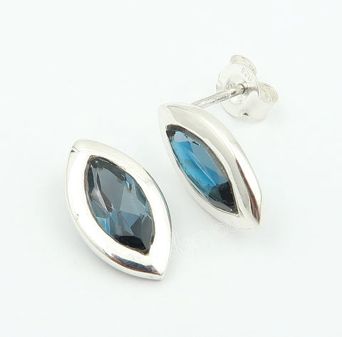 925 Silver Rare London Blue Topaz Earrings | New Fashion Everyday Luxury Jewellery