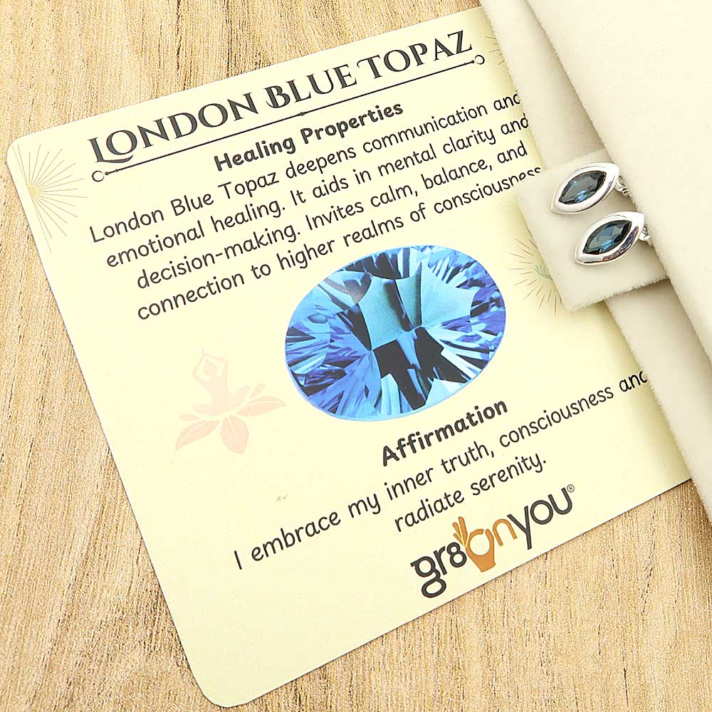 925 Silver Rare London Blue Topaz Earrings | New Fashion Everyday Luxury Jewellery