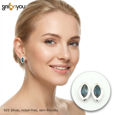 925 Silver Rare LONDON BLUE TOPAZ Earrings | New Fashion Everyday Luxury Jewellery