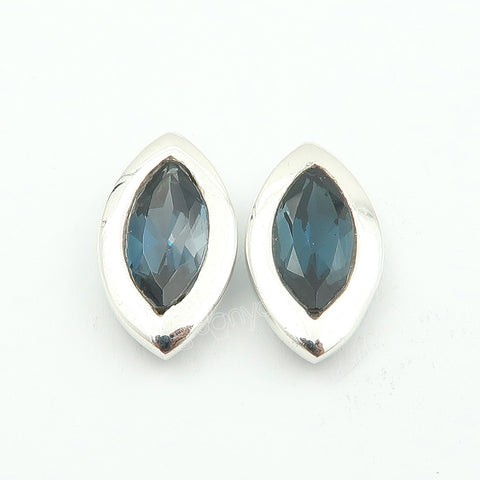 925 Silver Rare London Blue Topaz Earrings | New Fashion Everyday Luxury Jewellery