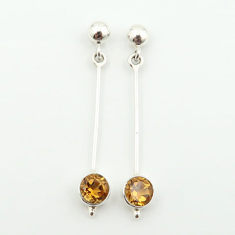 Sterling Silver Super Quality Citrine Long Earrings | Hand-Finished Details Jewellery