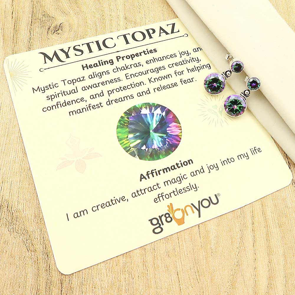 Reines Silber Ohrstecker mit Ethisch Gewonnenem Mystic Topas | Modisch Anspruchsvolles Design