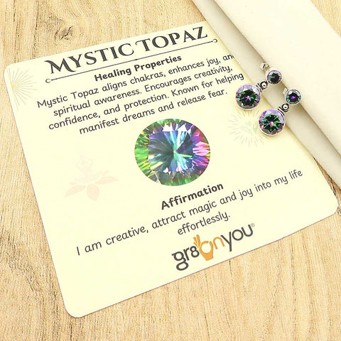 Reines Silber Ohrstecker mit Ethisch Gewonnenem Mystic Topas | Modisch Anspruchsvolles Design