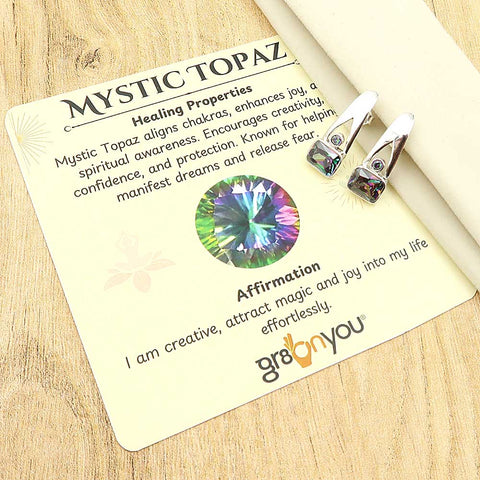 Solid Silver Earth-Mined Mystic Topaz Stud Earrings Jewellery | Traditional with Modern Touch