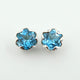 Hallmarked Silver Premium SWISS BLUE TOPAZ Stud Earrings | Complimentary Gift Packaging