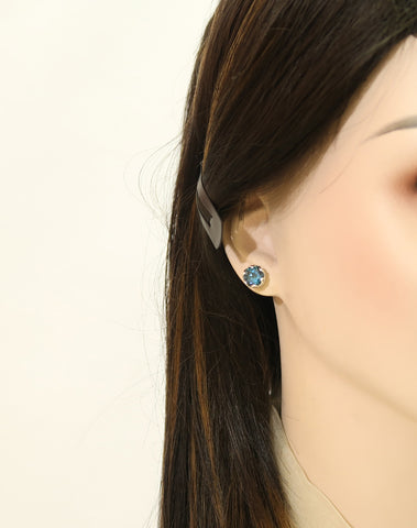 Premium 925 Silver High Quality London Blue Topaz Stud Earrings | Gift-Wrapped Elegantly